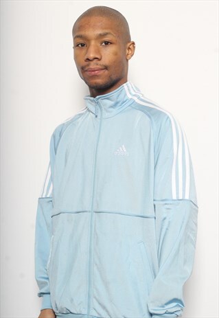 VINTAGE ADIDAS LOGO TRACK JACKET BLUE