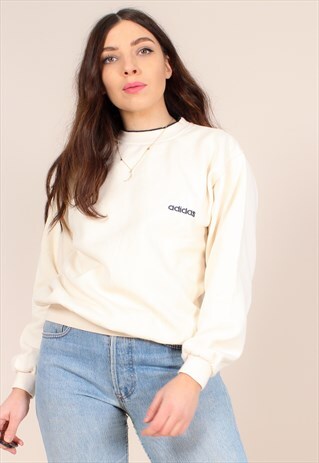 VINTAGE 90S OVERSIZED CREAM ADIDAS SWEATSHIRT