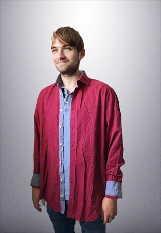 VINTAGE RED PLAID LOGO SHIRT