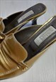 90'S VINTAGE HEEL SHOES GOLD RUCHED