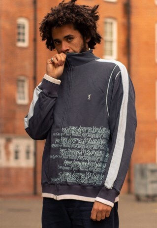 VINTAGE YSL TRACKSUIT JACKET IN BLUE