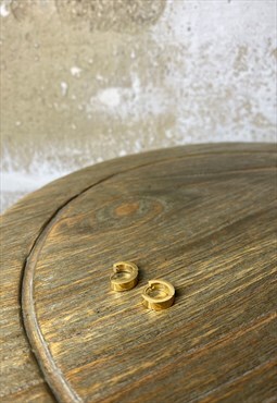Gold mini hoop thick earrings 