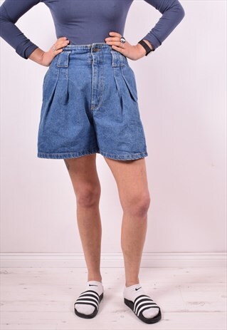 WOMENS VINTAGE DENIM SHORTS W28 BLUE 90S