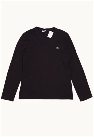 VINTAGE 90S LACOSTE LONG SLEEVE T-SHIRT IN BLACK
