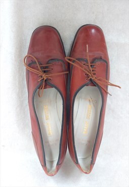 70s Vintage Brown Lace Up Bally Shoes, EU 38,5, UK 5.5, US 8