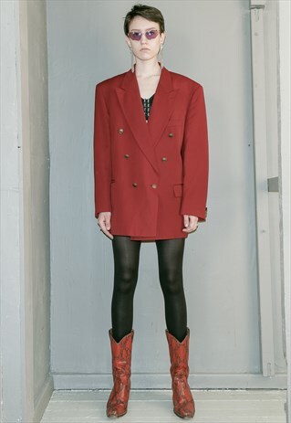 VINTAGE OVERSIZED RED BLAZER / UNISEX