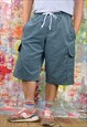 Teal Cord  Cargo Shorts