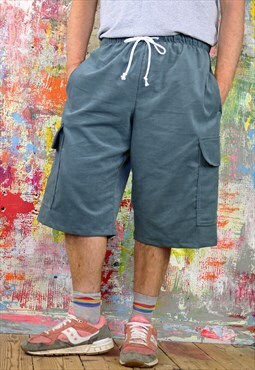 Teal Cord  Cargo Shorts