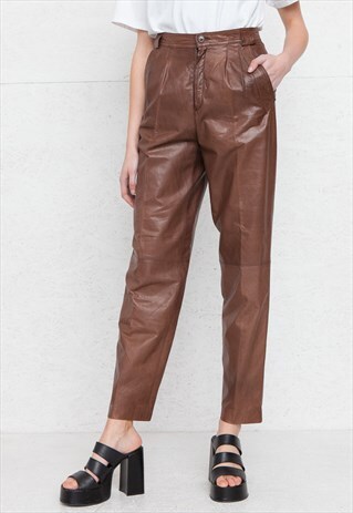 VINTAGE BROWN LEATHER TROUSERS BOTTOMS