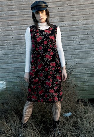 FLOWER PRINT CORD DRESS