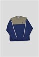 Vintage 90s Adidas Embroidered Logo Sweatshirt in Navy Blue