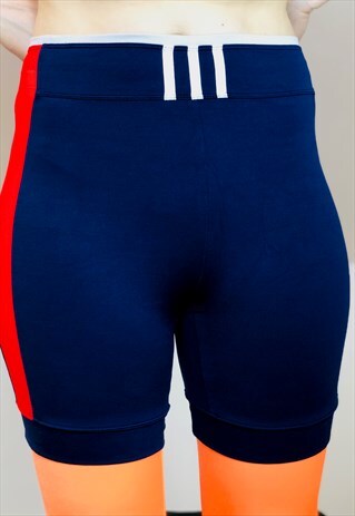 AEROBICS SPORT SHORTS USA 90S WOMEN LEGGINS BLUE GYM