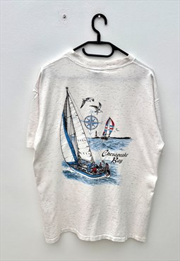 Vintage Chesapeake bay white Tourist t-shirt large 