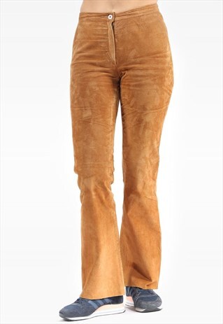 RETRO 70S SUEDE BELL BOTTOM PANTS