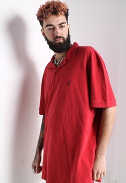Vintage Nautica Polo Shirt Red