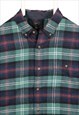 VINTAGE 90'S J CREW SHIRT LONG SLEEVE BUTTON UP CHECK GREEN