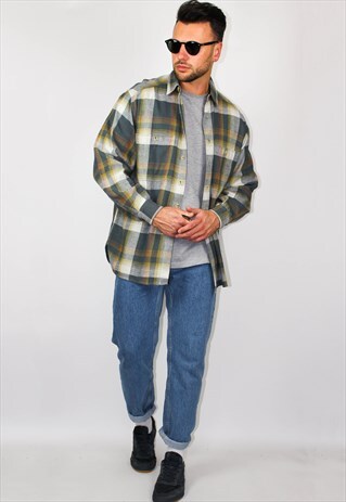 VINTAGE PLAID FLANNEL SHIRT
