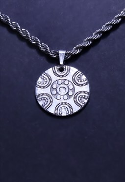 CRW Silver Bohemian Pattern Necklace 