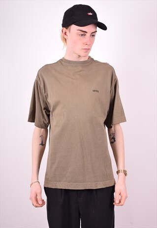 LEVI'S MENS VINTAGE T-SHIRT TOP SMALL KHAKI 90S
