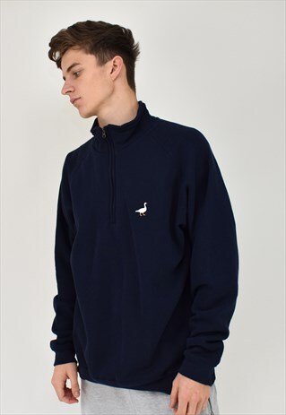 G&G UNISEX NAVY 1/4 ZIP GOOSE SWEAT