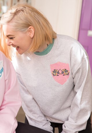 UNICORN CREST ASH GREY SWEATER