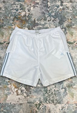 Vintage Y2K Adidas Embroidered Spell Out White Shorts