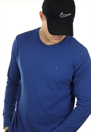 VINTAGE TOMMY HILFIGER BOX LOGO LONG SLEEVE T SHIRT TEE