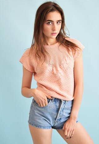 70'S RETRO PASTEL FESTIVAL EMBROIDERY TOP