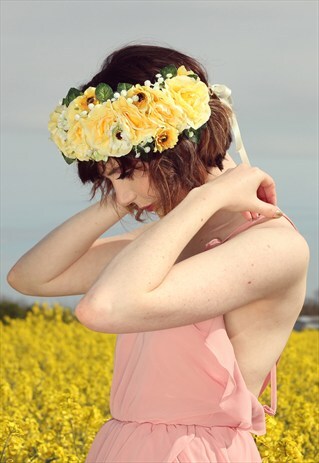 LARGE PASTEL FLOWER HEADPIECE