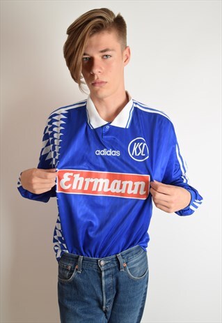 VINTAGE ADIDAS FOOTBALL SHIRT KARLSRUHE NO.15 90'S (2631)