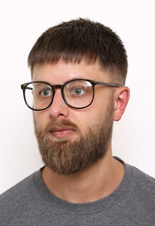 TORTOISESHELL BROWN CLEAR LENS GEEK CHIC GLASSES