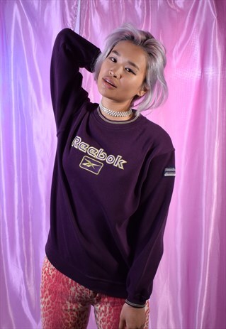 VINTAGE REEBOK PURPLE EMBROIDERED SWEATSHIRT