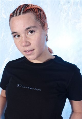 VINTAGE CALVIN KLEIN BLACK AND BLUE TEE