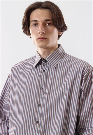 VINTAGE MEN YVES SAINT LAURENT YSL STRIPED LONG SLEEVE SHIRT
