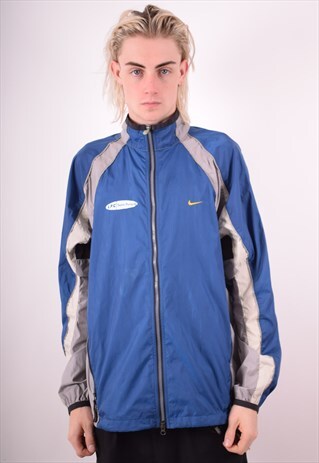 NIKE MENS VINTAGE JACKET LARGE BLUE 90S