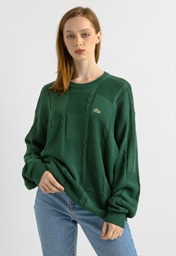 Lacoste Mens M Sweater retro logo green jumper 7377