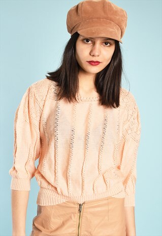 80'S RETRO PASTEL KNIT JUMPER TOP