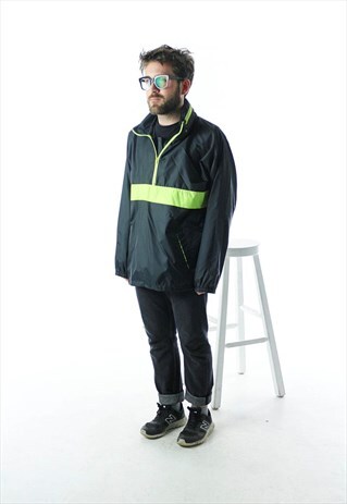 ZIP-UP NEON RAIN VEST / BLACK SPRING JACKET