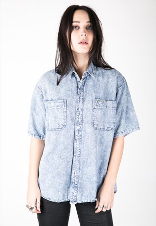 VINTAGE 90S SHORT SLEEVED DENIM SHIRT