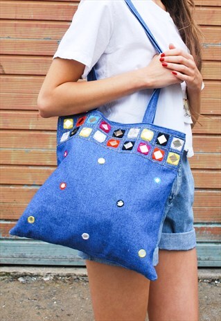 VINTAGE BLUE DENIM TOTE