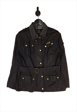 Barbour L1925 International Jacket Wax Cotton Black Size 12