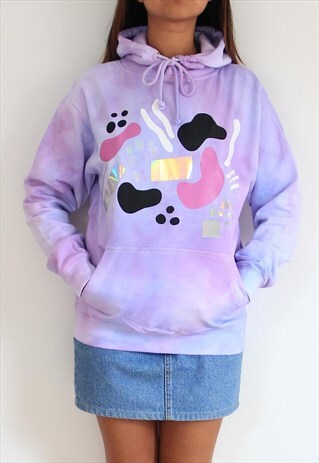 PLAYFUL SHAPES HOODIE IN GALAXY TIE DYE