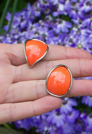 80'S PINK & GOLD EARRINGS