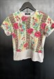 Comme des garcons y2k flowers print tshirt