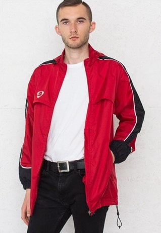 VINTAGE RED BLACK NIKE WINDBREAKER RAINCOAT JACKET