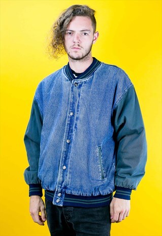 VINTAGE DENIM VARSITY COLLEGE USA JACKET