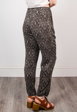 VINTAGE PATTERN WIDE LEG HIPPIE TROUSERS