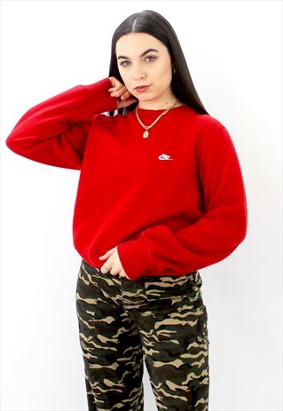 90'S RETRO RED & WHITE OVERSIZED SWEATSHIRT