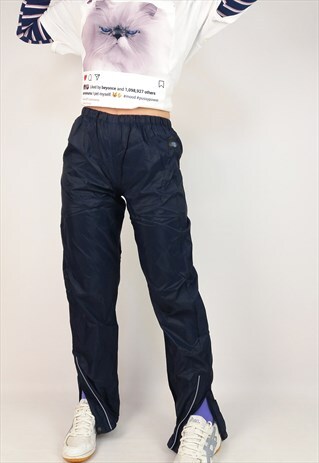 VINTAGE Y2K SOFT SHELL WINDPROOF WATERPROOF PANTS IN NAVY