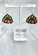 80S PEACOCK EARRINGS ANIMAL BIRD VINTAGE JEWELLERY